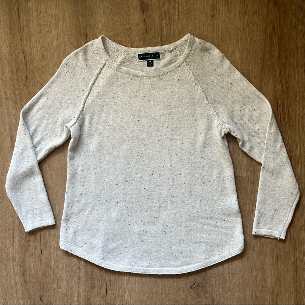 Karen Scott size medium white specked sweater